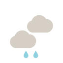 Overcast with light rain
